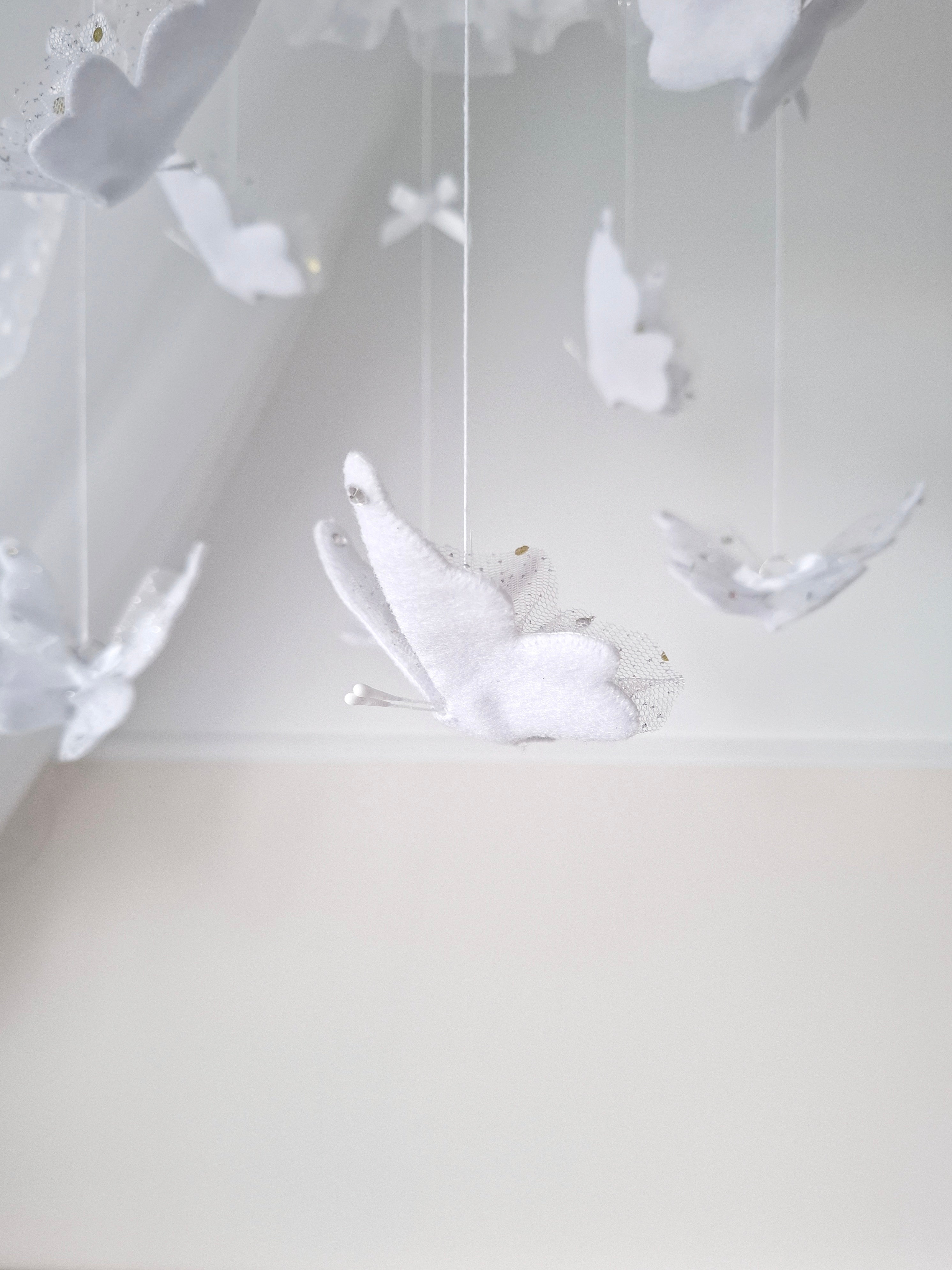 Whimsical Dreams: Butterfly, Crystal, and Bow Baby Mobile