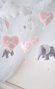 Cute Elephant Princess Baby Mobile