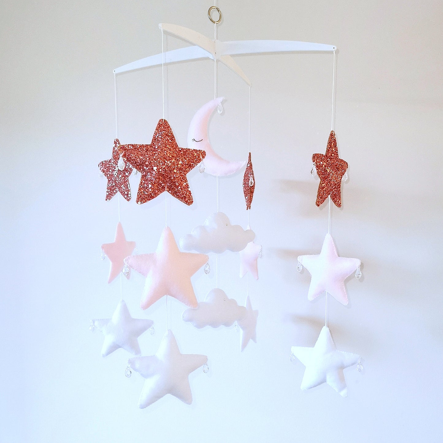 Twinkle Dreams - Pink Star & Moon Nursery Baby Mobile