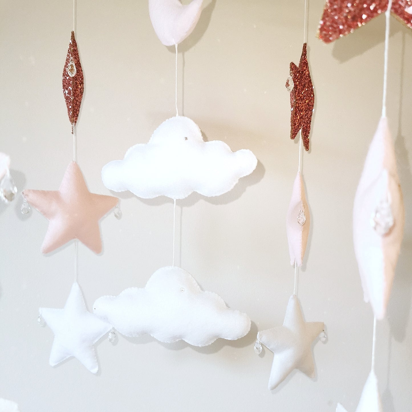 Twinkle Dreams - Pink Star & Moon Nursery Baby Mobile