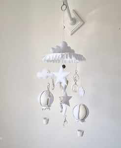 Elegant Crystal Hanging Mobile with golden accents