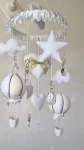 Elegant Crystal Hanging Mobile with golden accents