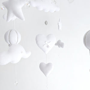 Elegant Crystal All White Hanging Mobile