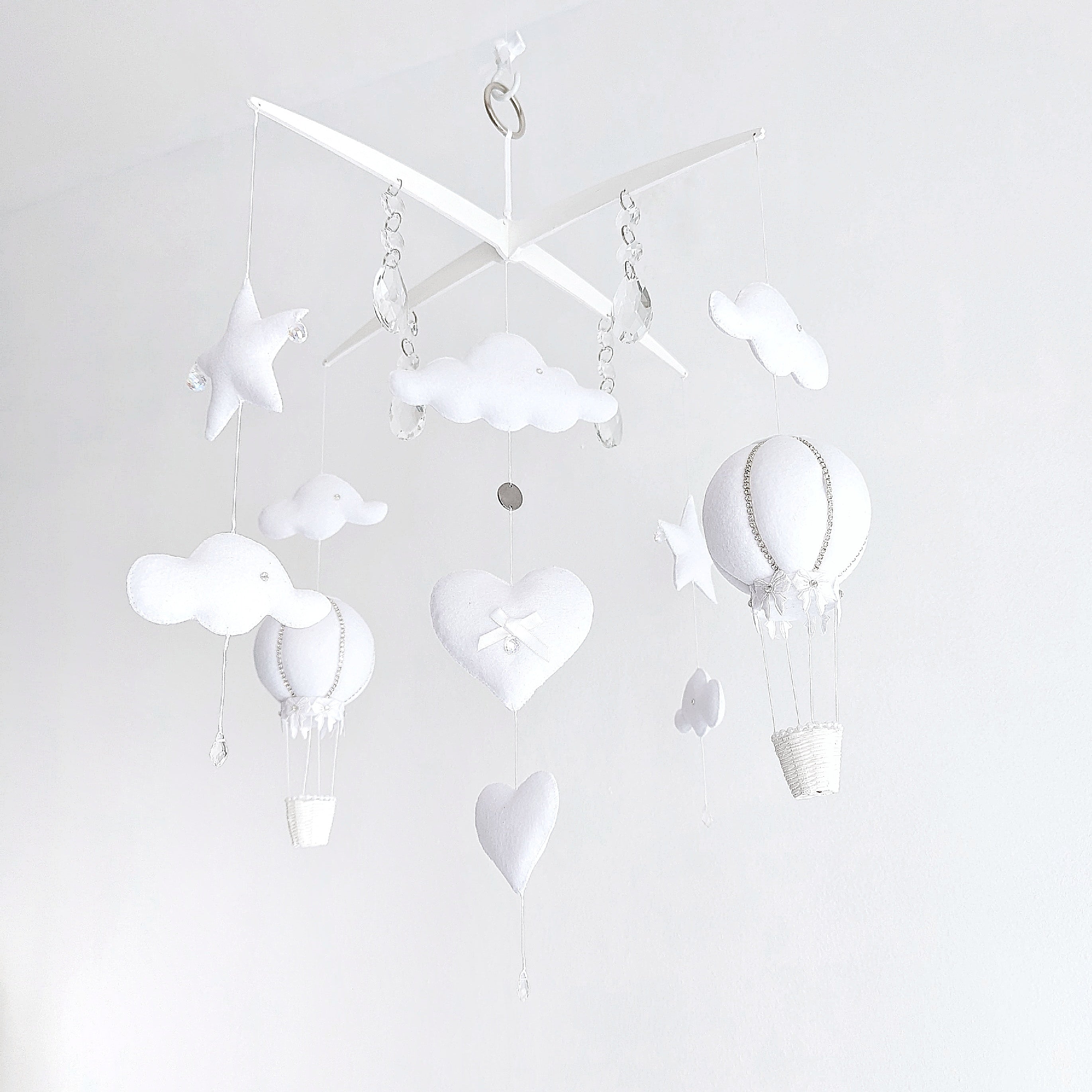 Elegant Crystal All White Hanging Mobile