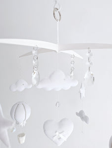 Elegant Crystal All White Hanging Mobile