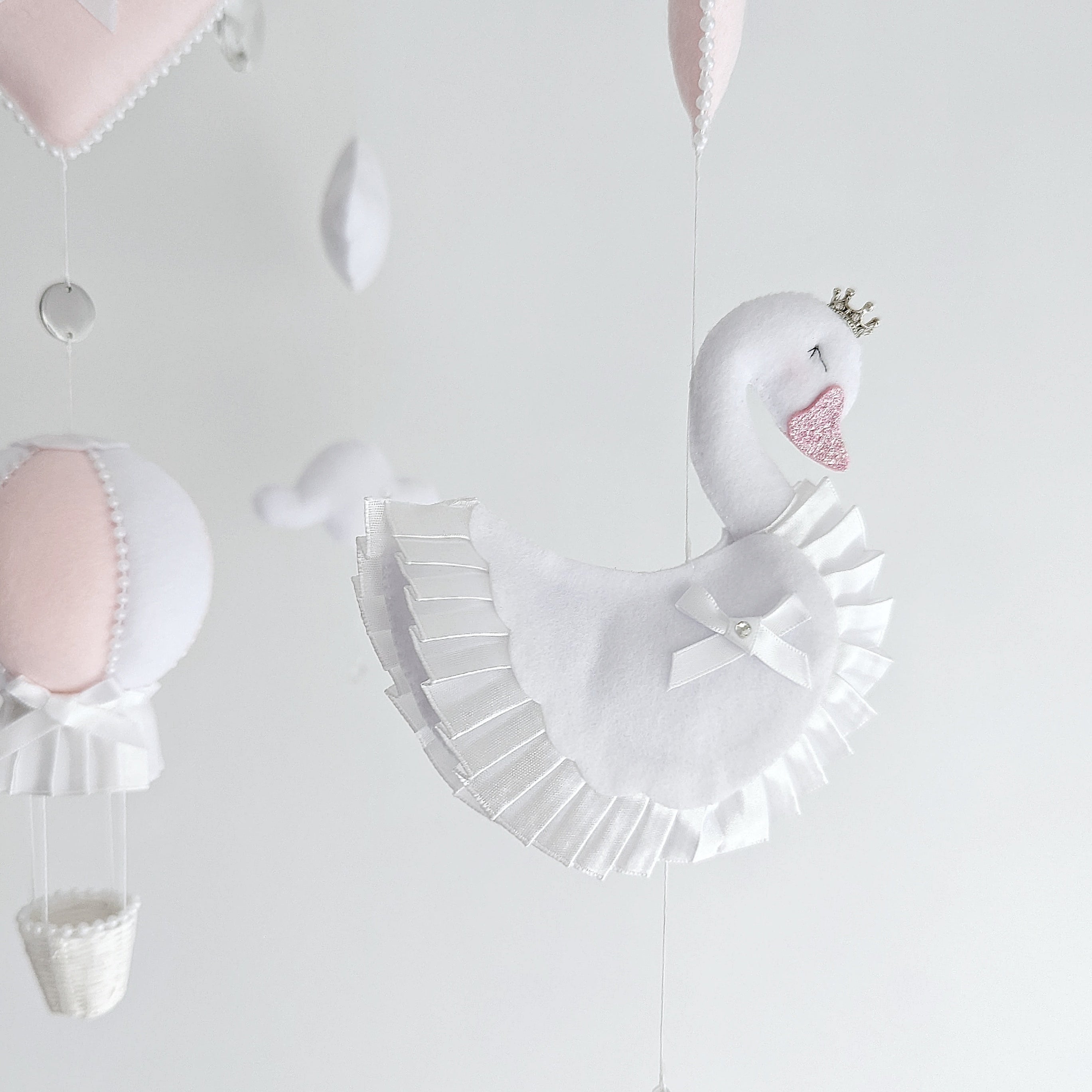 Adorable Swan Mobile Nursery Set