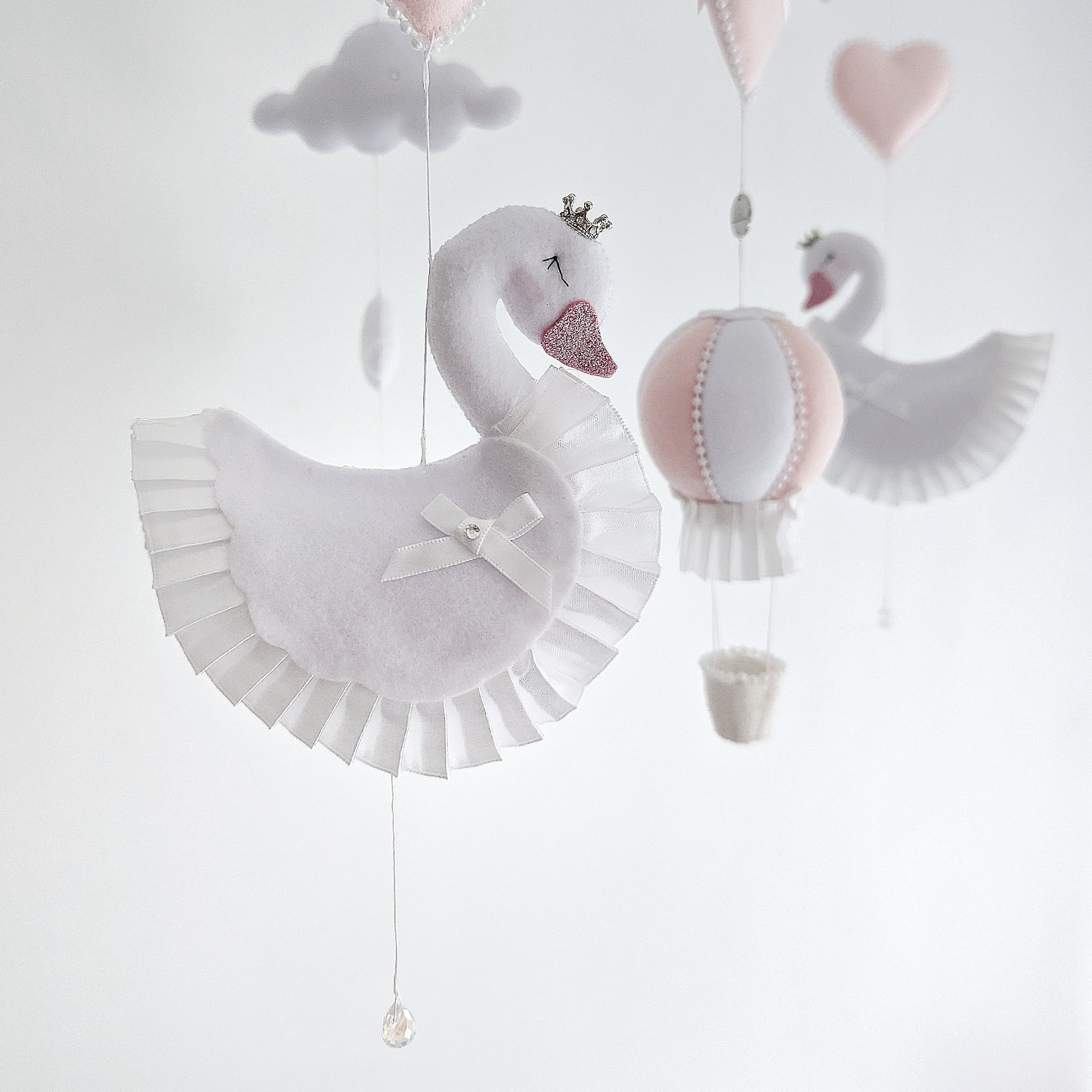 Adorable Swan Mobile Nursery Set