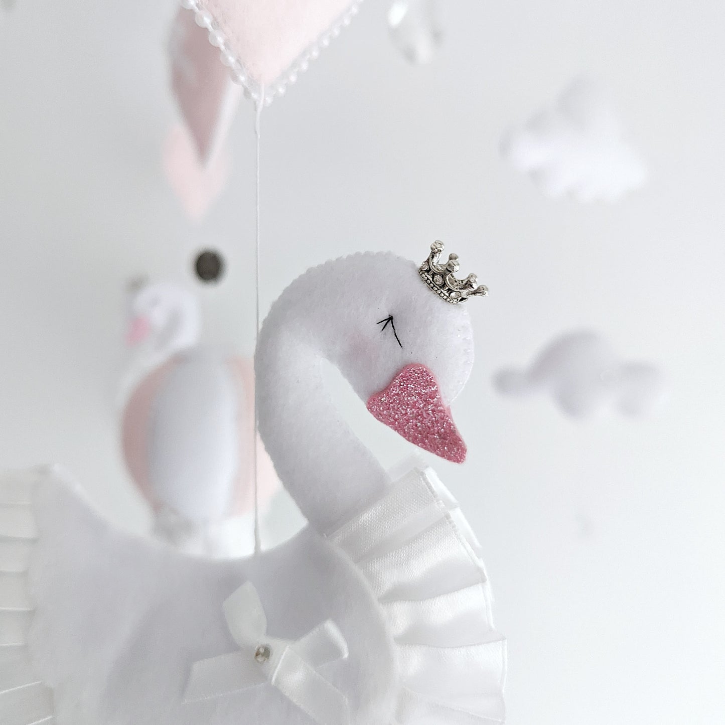Swan Lake in the Clouds – Baby Mobile & Matching Wall Charm Set