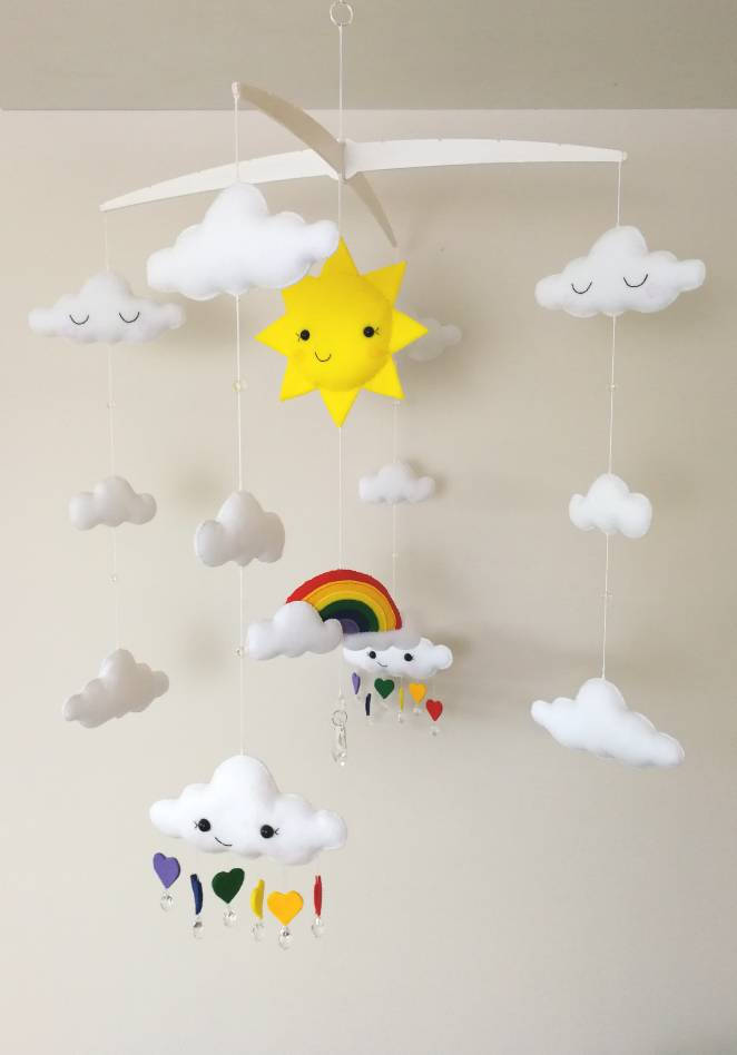 Happy Rainbow Baby Mobile