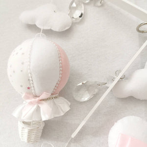 Luxurious Pink Hot Air Balloon Baby Mobile