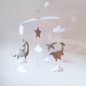 Grey & White Dinosaur Dino Baby Mobile