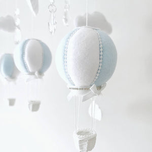 Blue & White Elephant Baby Mobile