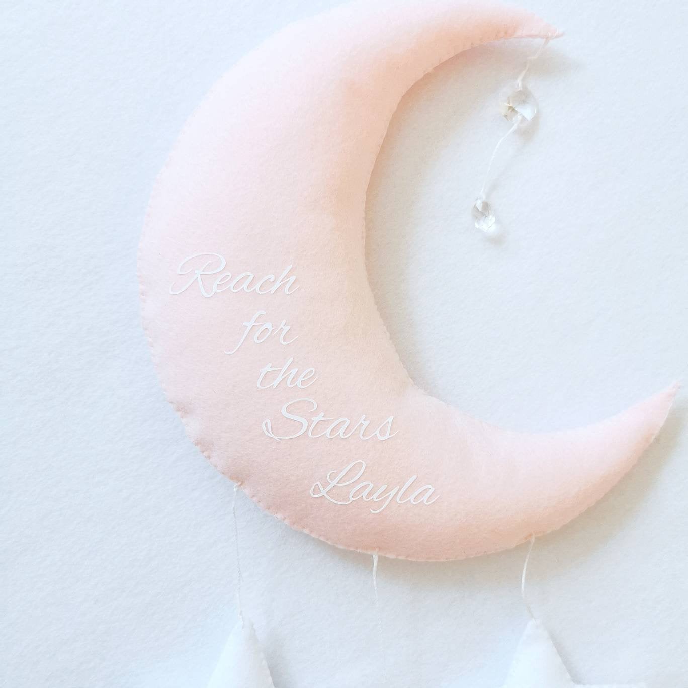 *Reach For The Stars* Personalised Pink & White Nursery Decoration