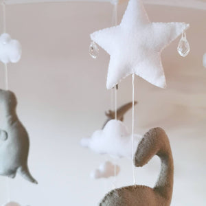 Grey & White Dinosaur Dino Baby Mobile