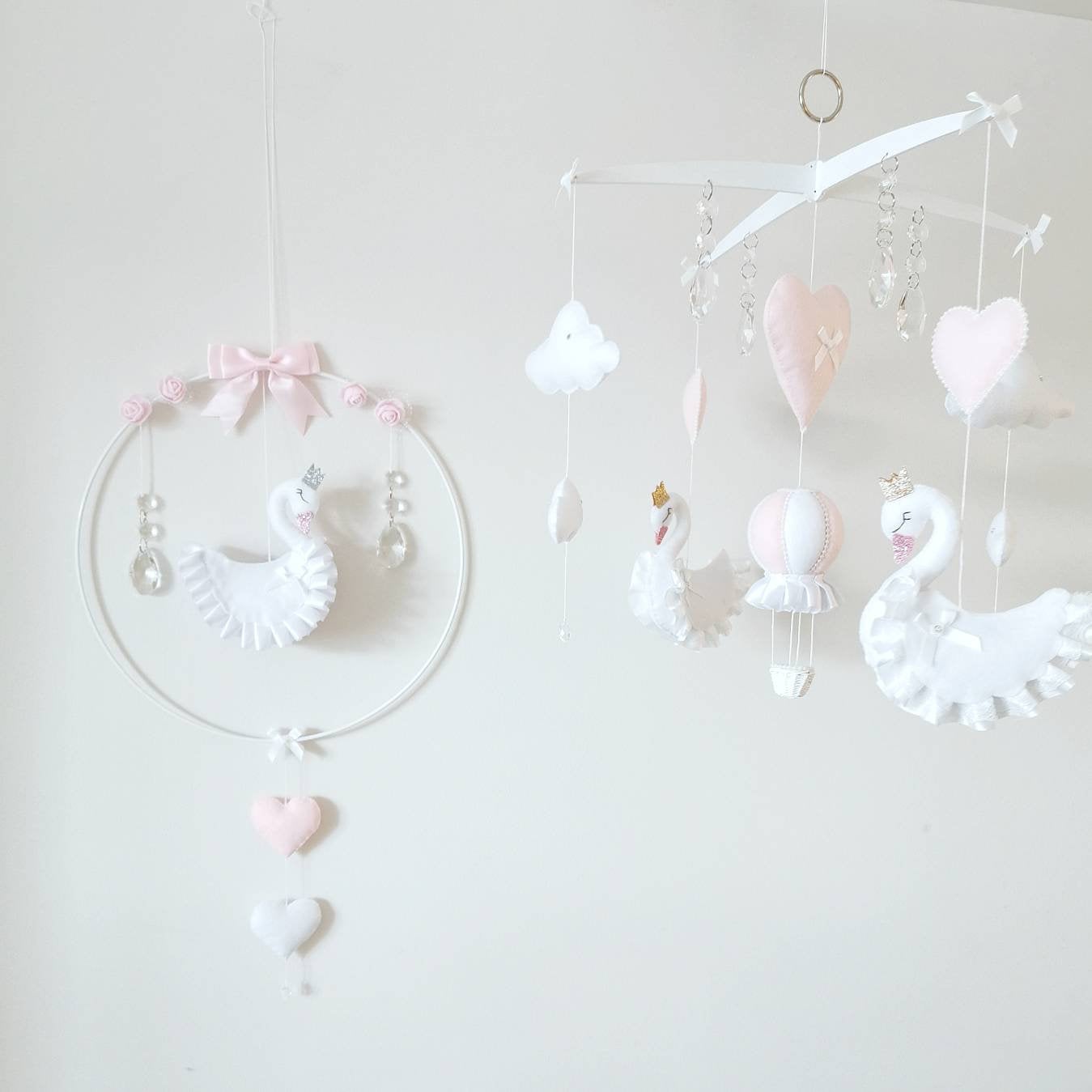 Adorable Swan Mobile Nursery Set